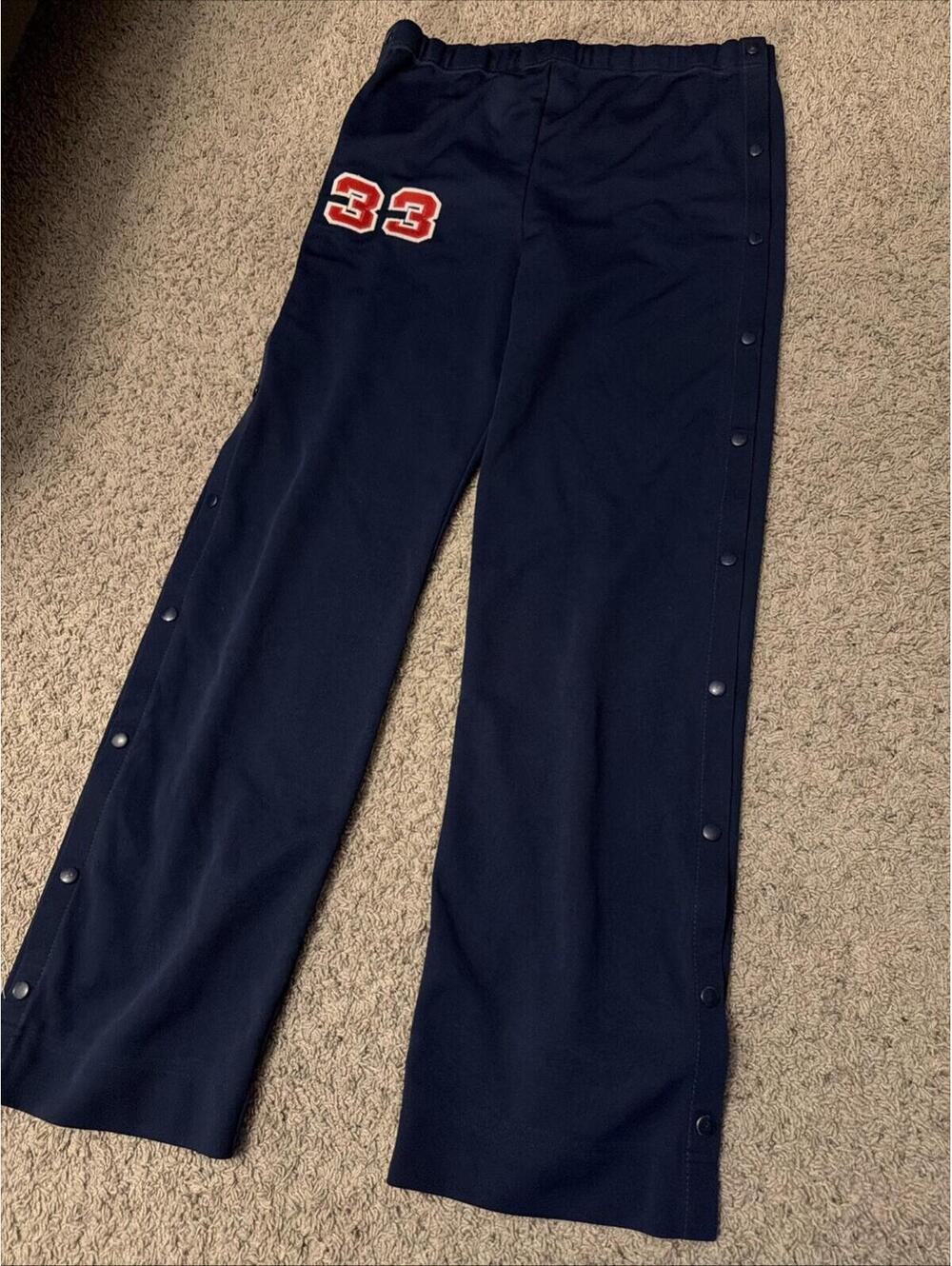 Vintage Nike Snap Button Tear Away Basketball Sweat Pants Men’s Size 34 Navy #33